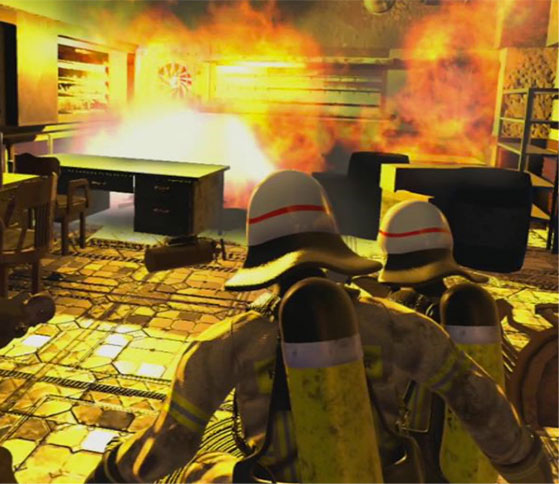 Firefighters simulation, extended reality environment for industrial traning applications