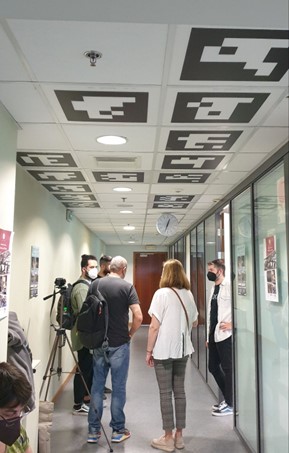 BRIDGES project: Participants at the entrance of the room devoted to the XR experience