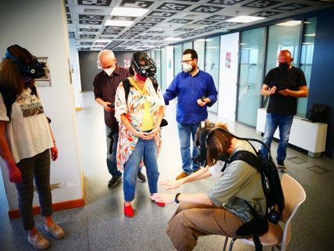 BRIDGES project - Participants in the room are interacting with objects